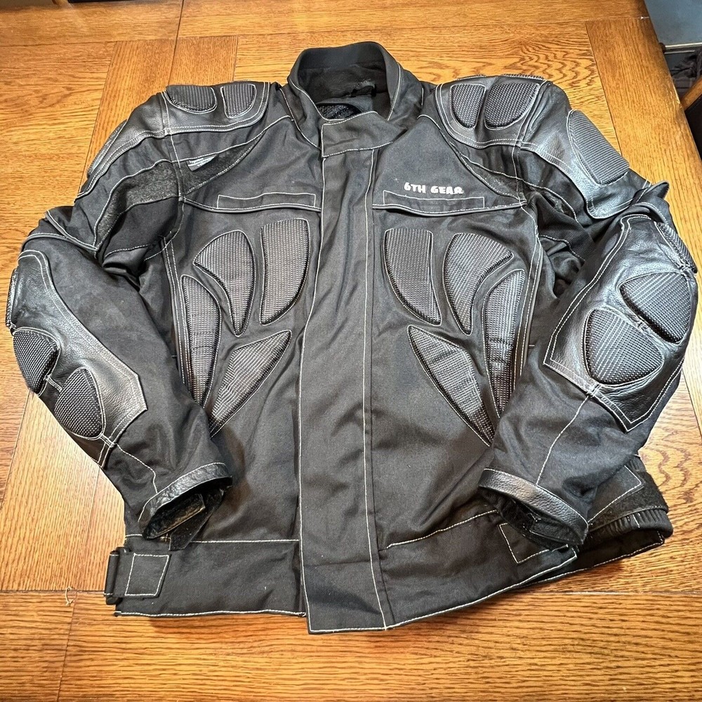 SpeedTec 6th Gear Black Armor Motorcycle Jacket  Men Size M - 44